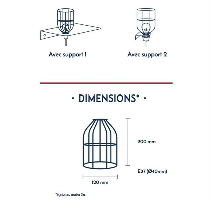 KIT Bala + Cage Fil Electrique Luminaire et son abat-jour Hoopzi