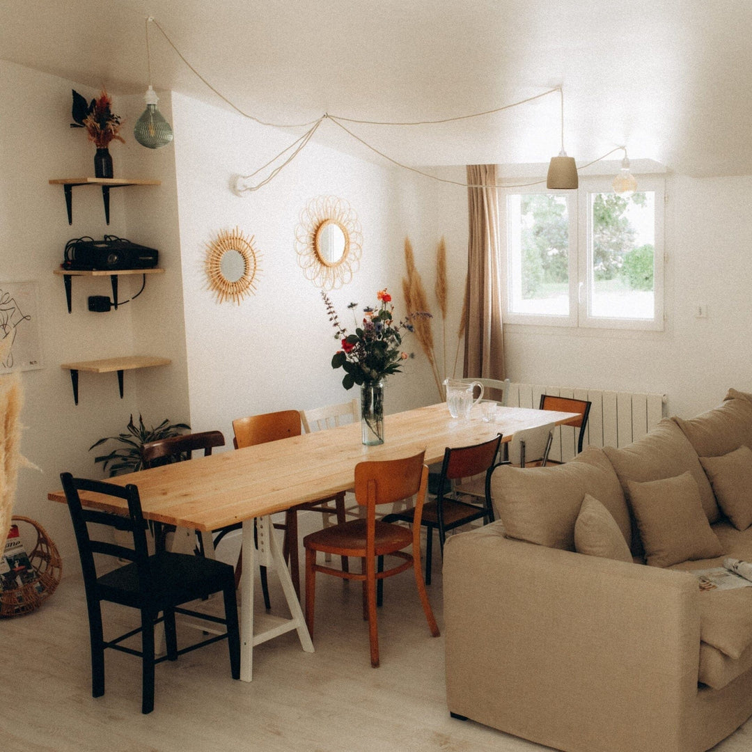 Suspension luminaire Hang 3 en lin Hoopzi