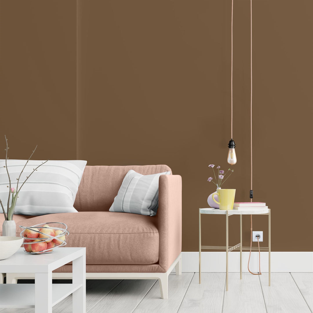 Suspension en lin brut style scandinave dans un salon minimaliste