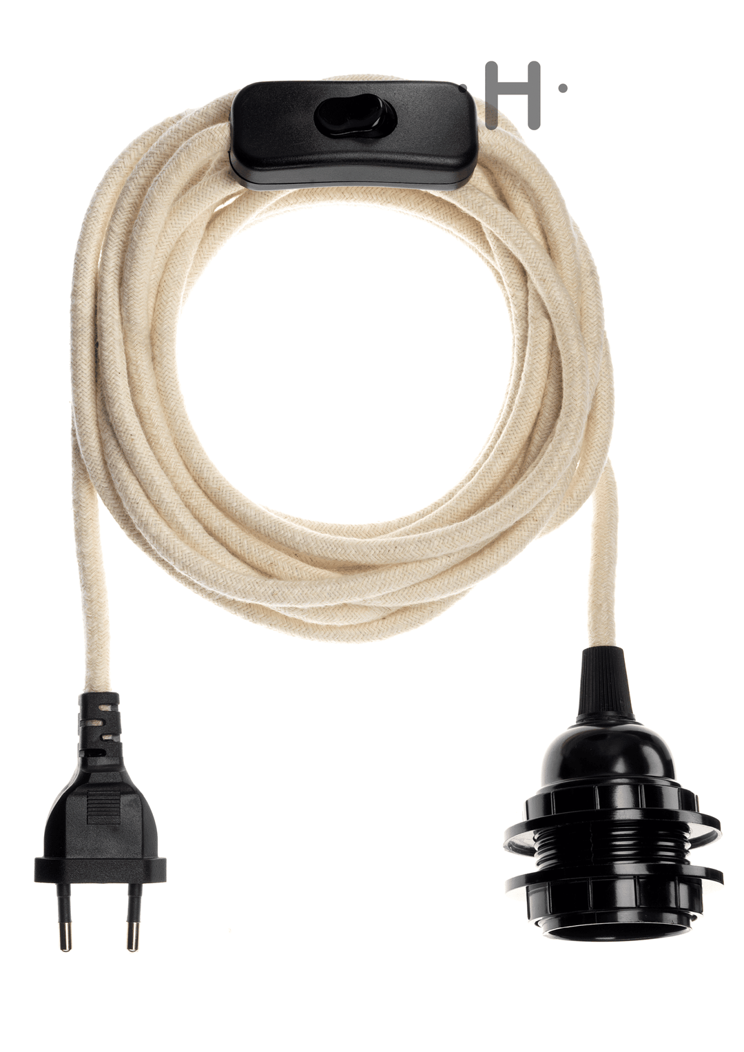 Exclusivité Internet Bala NATURE - Fil Electrique Tissu Bala - 4,5m Bala Hoopzi bala-nature-exclu-coton-blanc