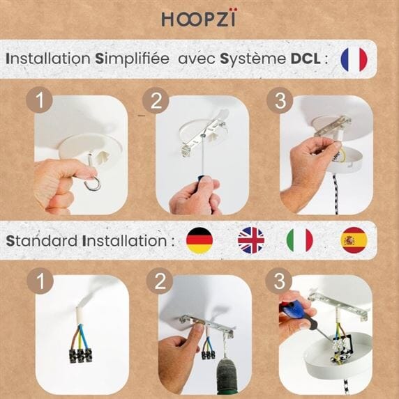Hang-5 Suspension Plafonnier 5 Fils 3,50m Hoopzi