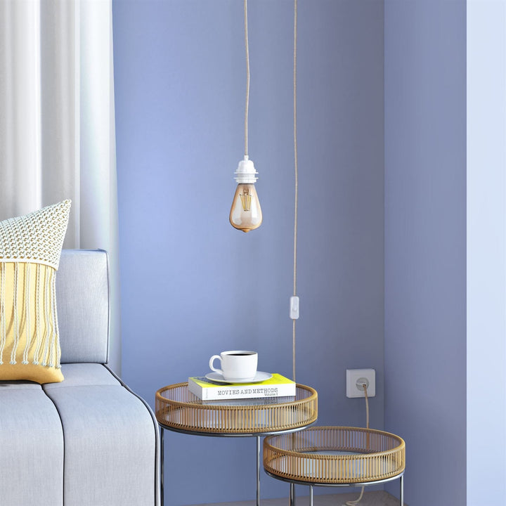 Suspension chambre fil lin au style doux et naturel