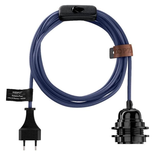 Suspension BALA Couleur - Cordon Naturel Tissé - 4,5 m Hoopzi bala-couleur-bleu-marine