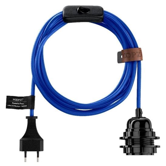 Suspension BALA Couleur - Cordon Naturel Tissé - 4,5 m Hoopzi bala-couleur-bleu-roi