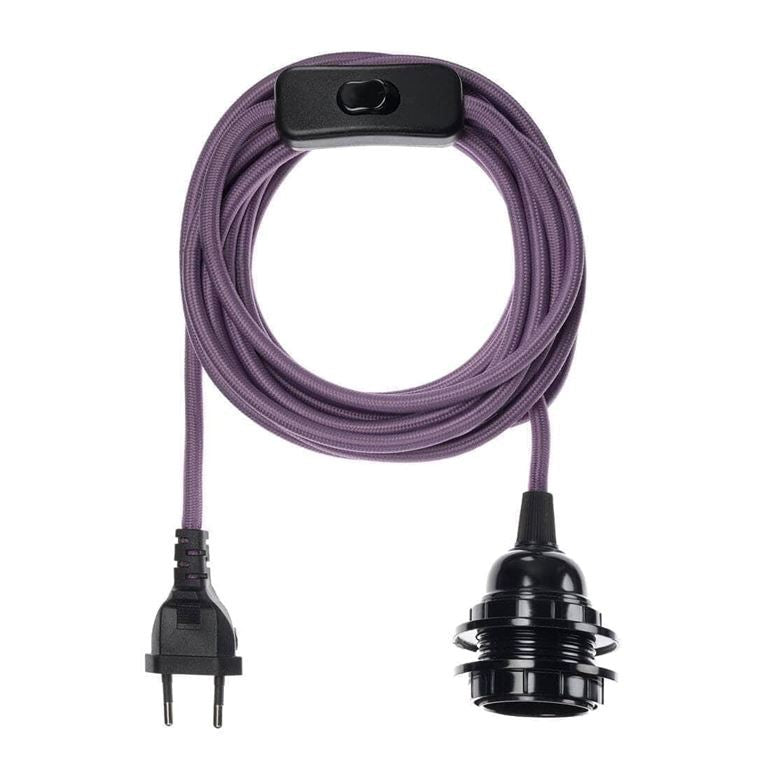 Exclusivité Internet Bala COULEURS - Fil Electrique Tissu - Luminaire 4,5m Hoopzi bala-couleur-exclu-violet