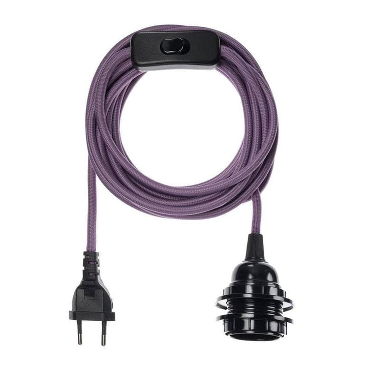 Exclusivité Internet Bala COULEURS - Fil Electrique Tissu - Luminaire 4,5m Hoopzi bala-couleur-exclu-violet