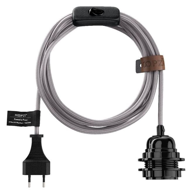 Suspension BALA Couleur - Cordon Naturel Tissé - 4,5 m Hoopzi bala-couleur-gris