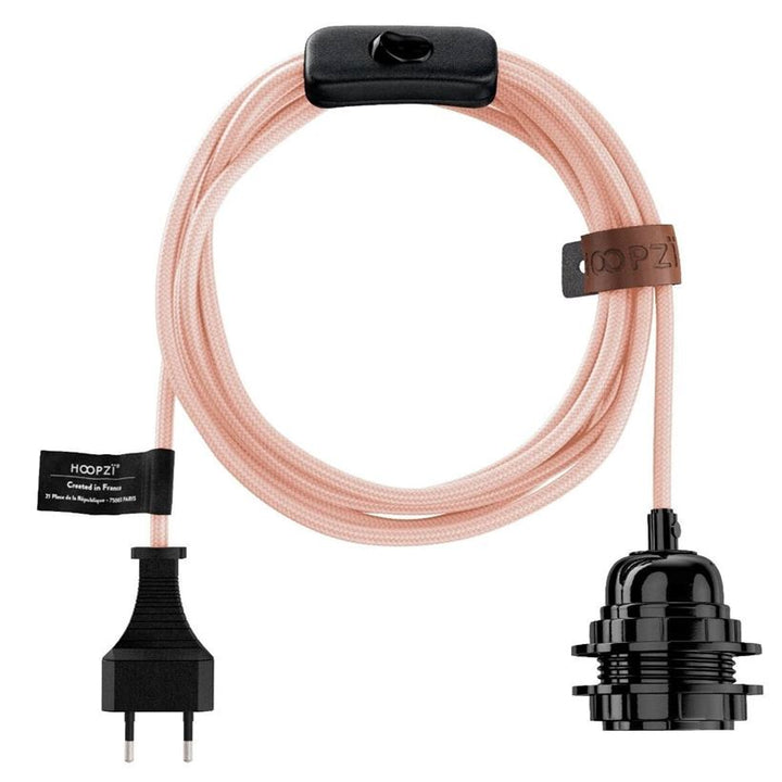 Suspension BALA Couleur - Cordon Naturel Tissé - 4,5 m Hoopzi bala-couleur-rose-pastel