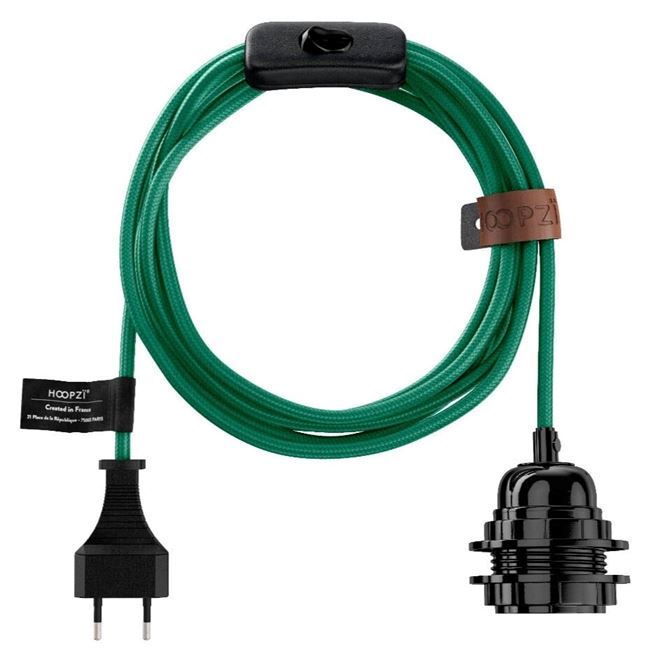 Suspension BALA Couleur - Cordon Naturel Tissé - 4,5 m Hoopzi bala-couleur-vert
