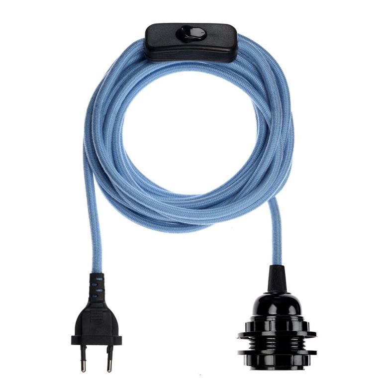 Exclusivité Internet Bala NATURE - Fil Electrique Tissu Bala - 4,5m Bala Hoopzi bala-nature-exclu-bleu-pastel