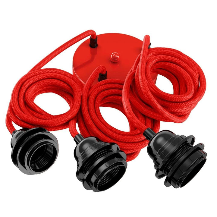 Hang-3 Suspension Plafonnier 3 Fils 2,50m Hoopzi hang-3-rouge
