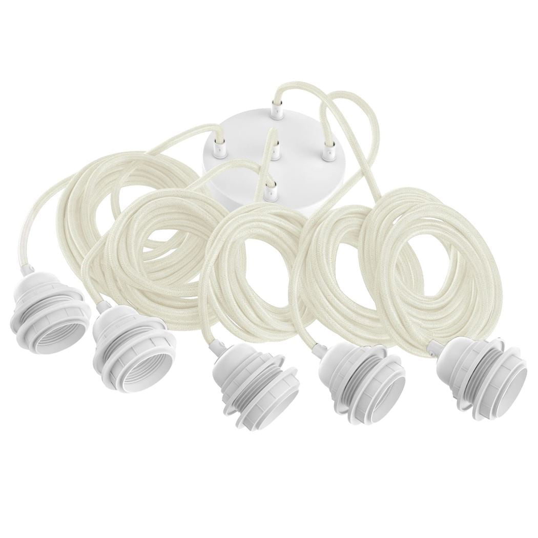 Suspension luminaire Hang 5 en lin Hang Hoopzi hang-5-lin-blanc