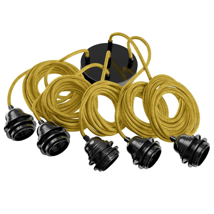 Suspension luminaire Hang 5 en lin Hang Hoopzi hang-5-lin-moutarde