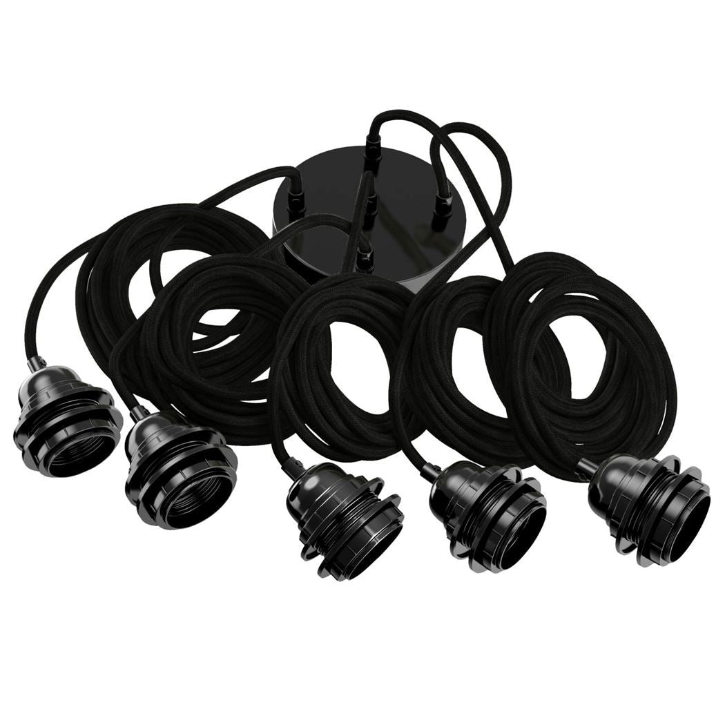 Suspension luminaire Hang 5 en lin Hang Hoopzi hang-5-lin-noir