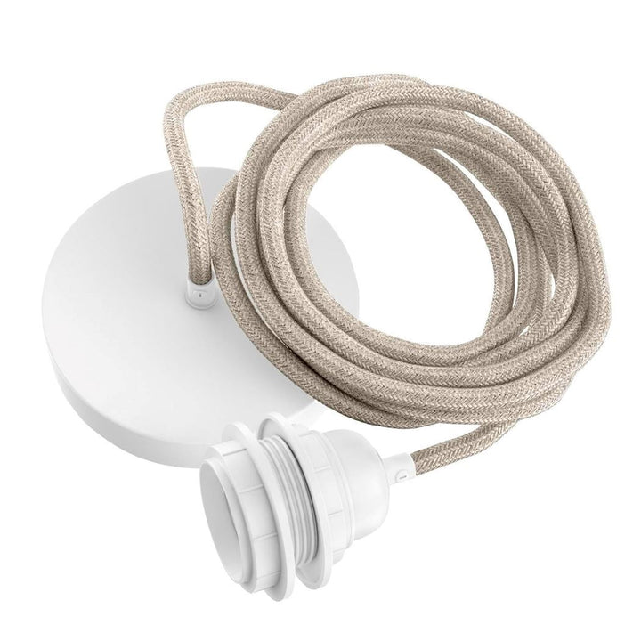 Suspension luminaire Hang-1 en lin Hang Hoopzi hang1-lin-brut-blanc