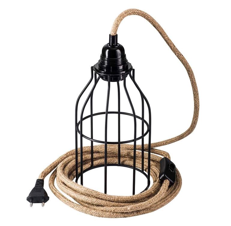 KIT Bala + Cage Fil Electrique Luminaire et son abat-jour Hoopzi kit-bala-ficelle-noir