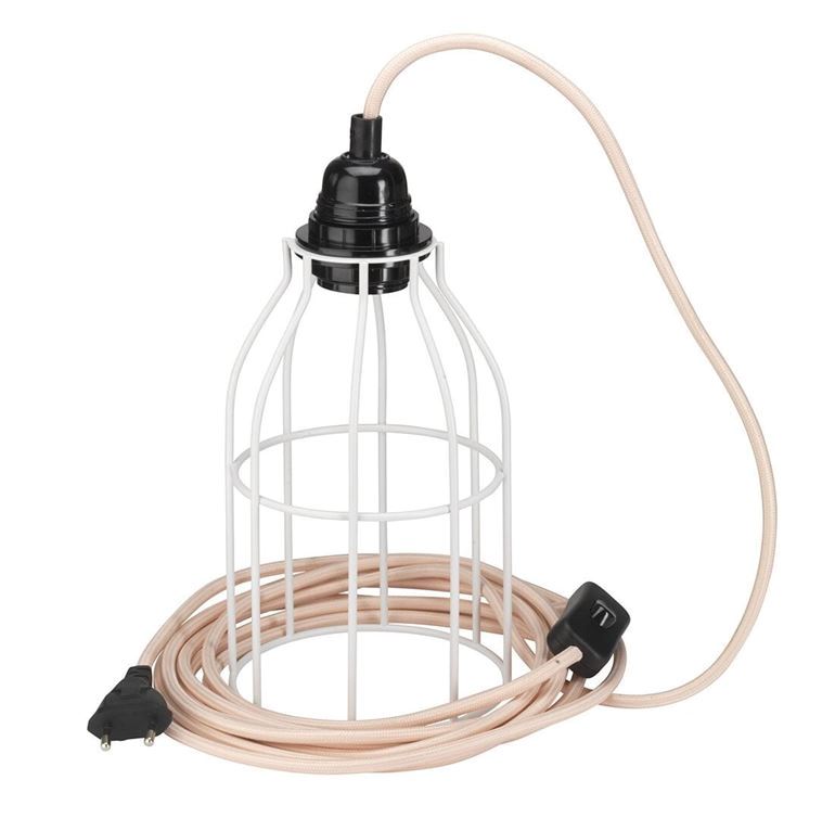 KIT Bala + Cage Fil Electrique Luminaire et son abat-jour Hoopzi kit-bala-rose-pastel