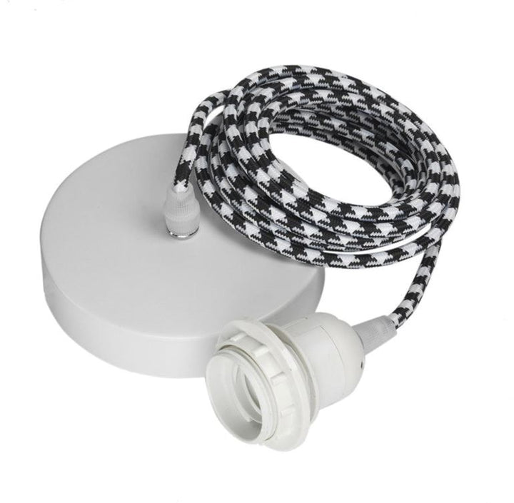 Fin de série Hang 1 - Suspensions 1 fil 3m Hang Hoopzi serie-pied-de-poule-noir-et-blanc