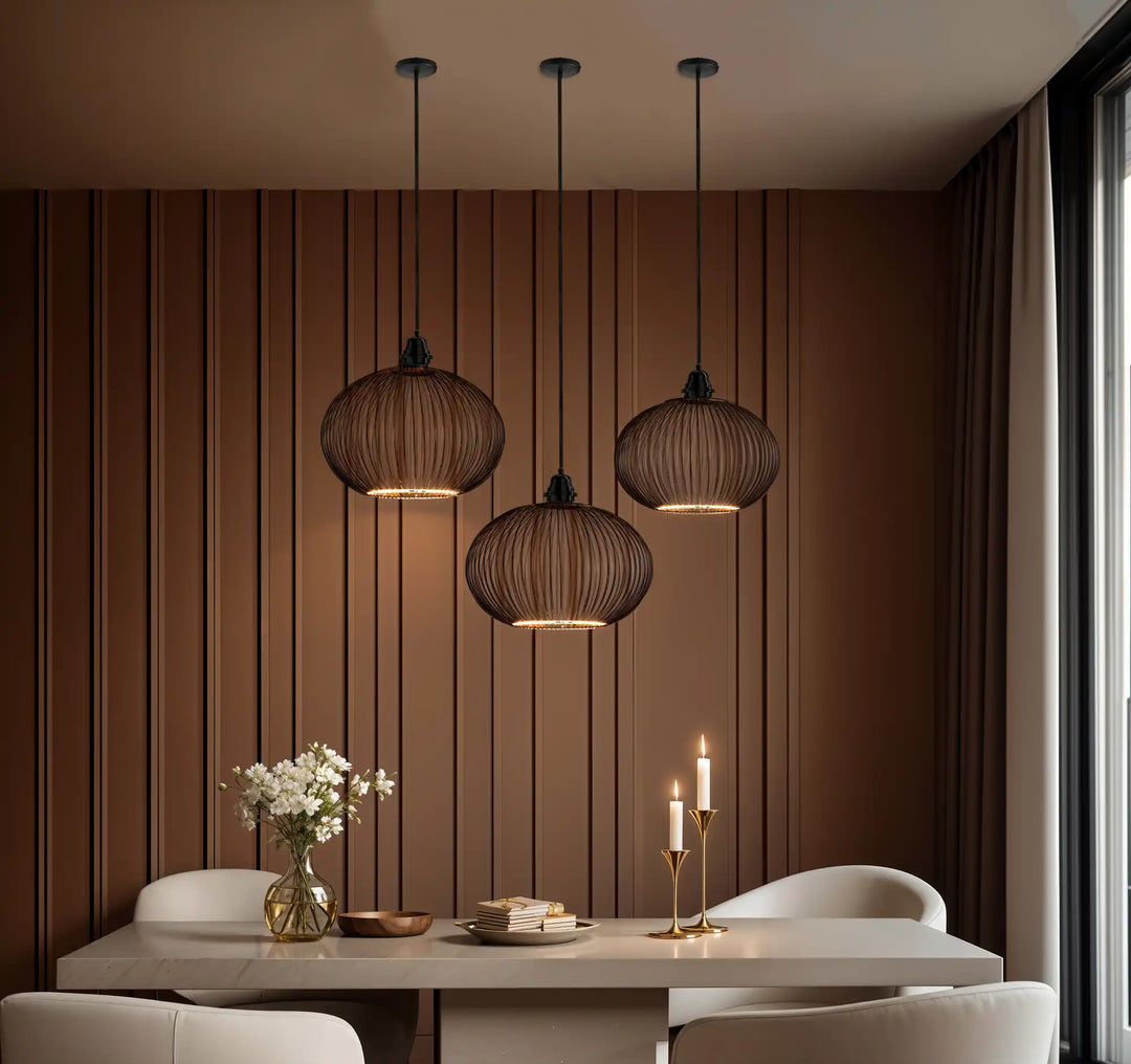 Suspension luminaire sans abat-jour avec ampoules LED décoratives