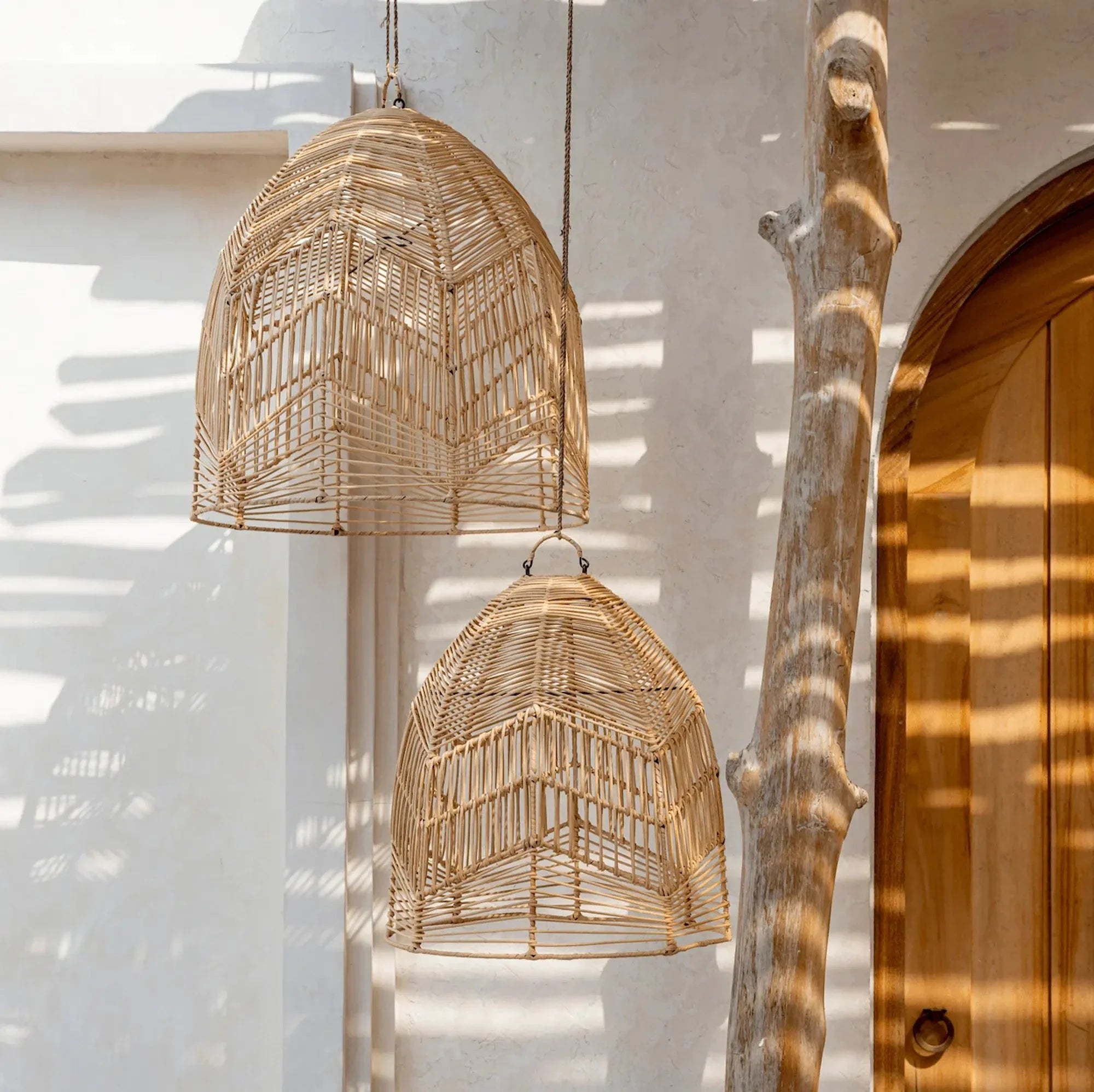 Abat-jour en rotin BALI – suspension naturelle design