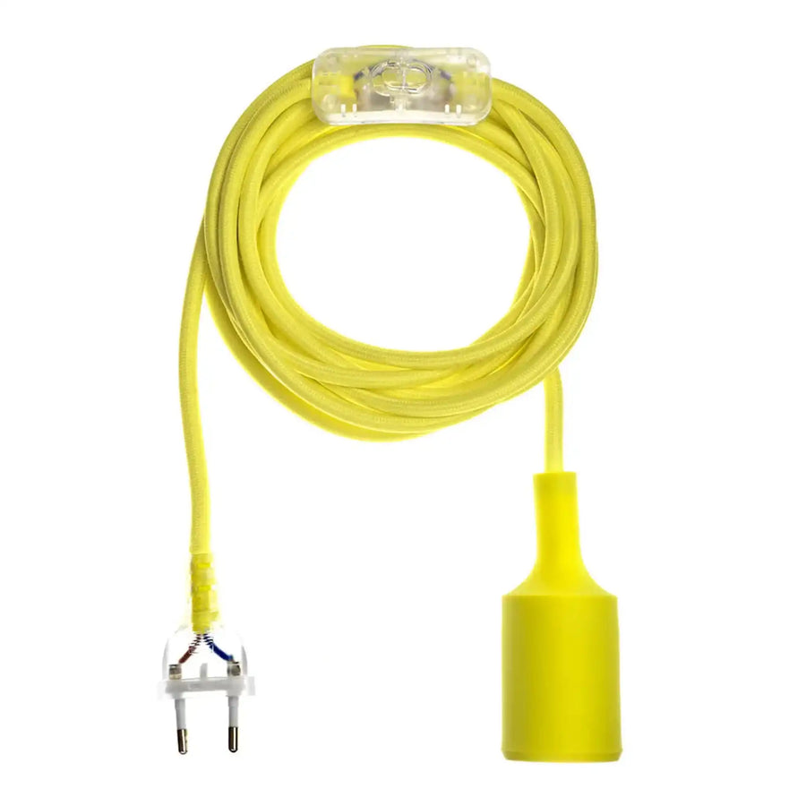 Lampe baladeuse, câble luminaire jaune fluo, prise et douille E27 BALA de HOOPZI