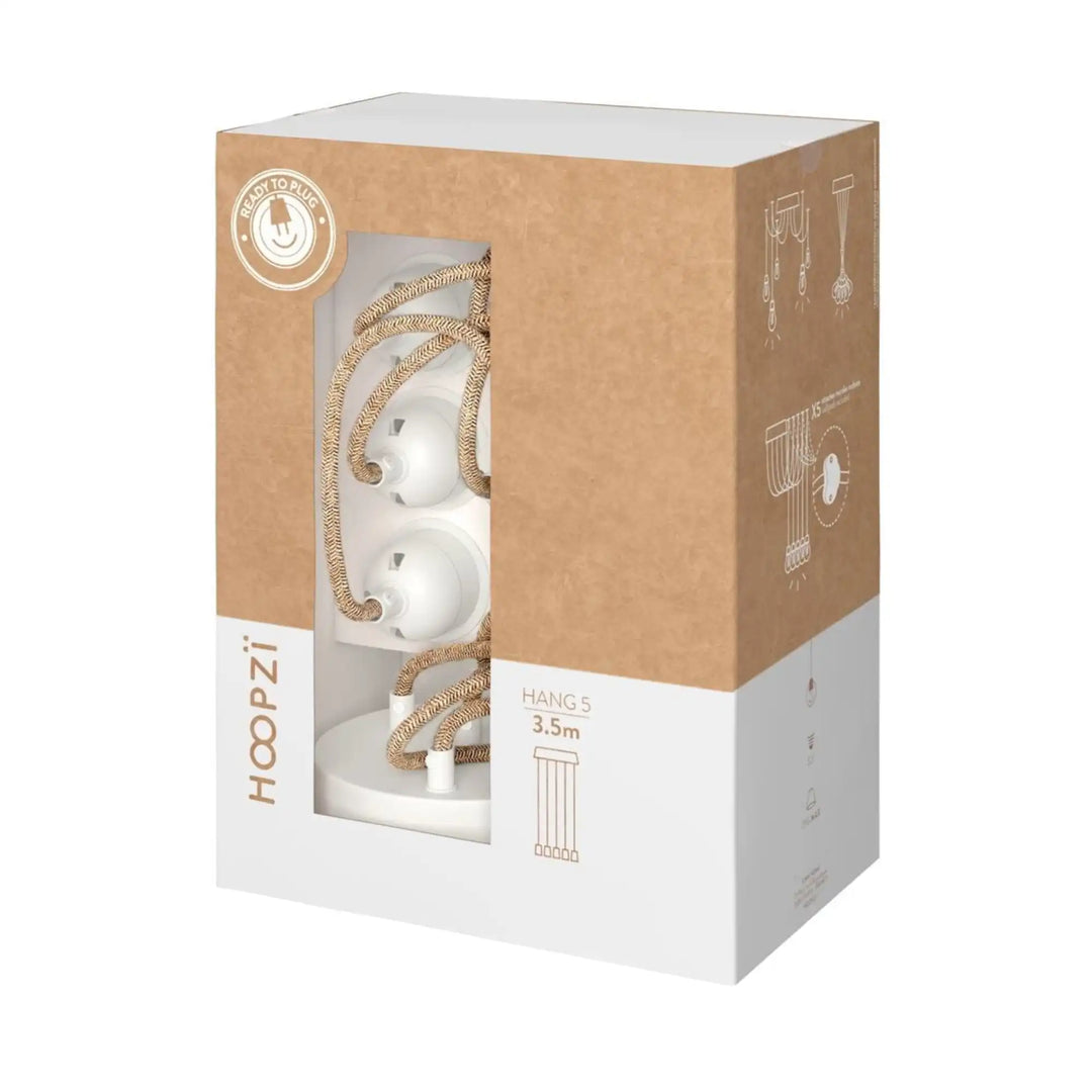 Suspension luminaire HANG 5 – Câbles tissés en ficelle brute