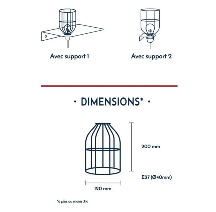 Kabelset Leuchte BALA + Industrieller Lampenschirm CAGE