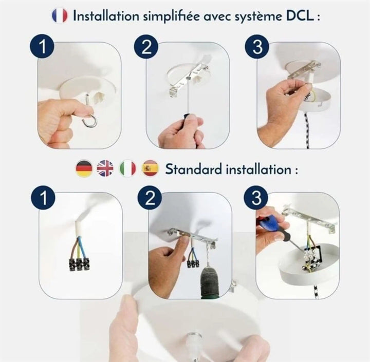 Sospensione luminosa Hang 3 in materiale naturale intrecciato