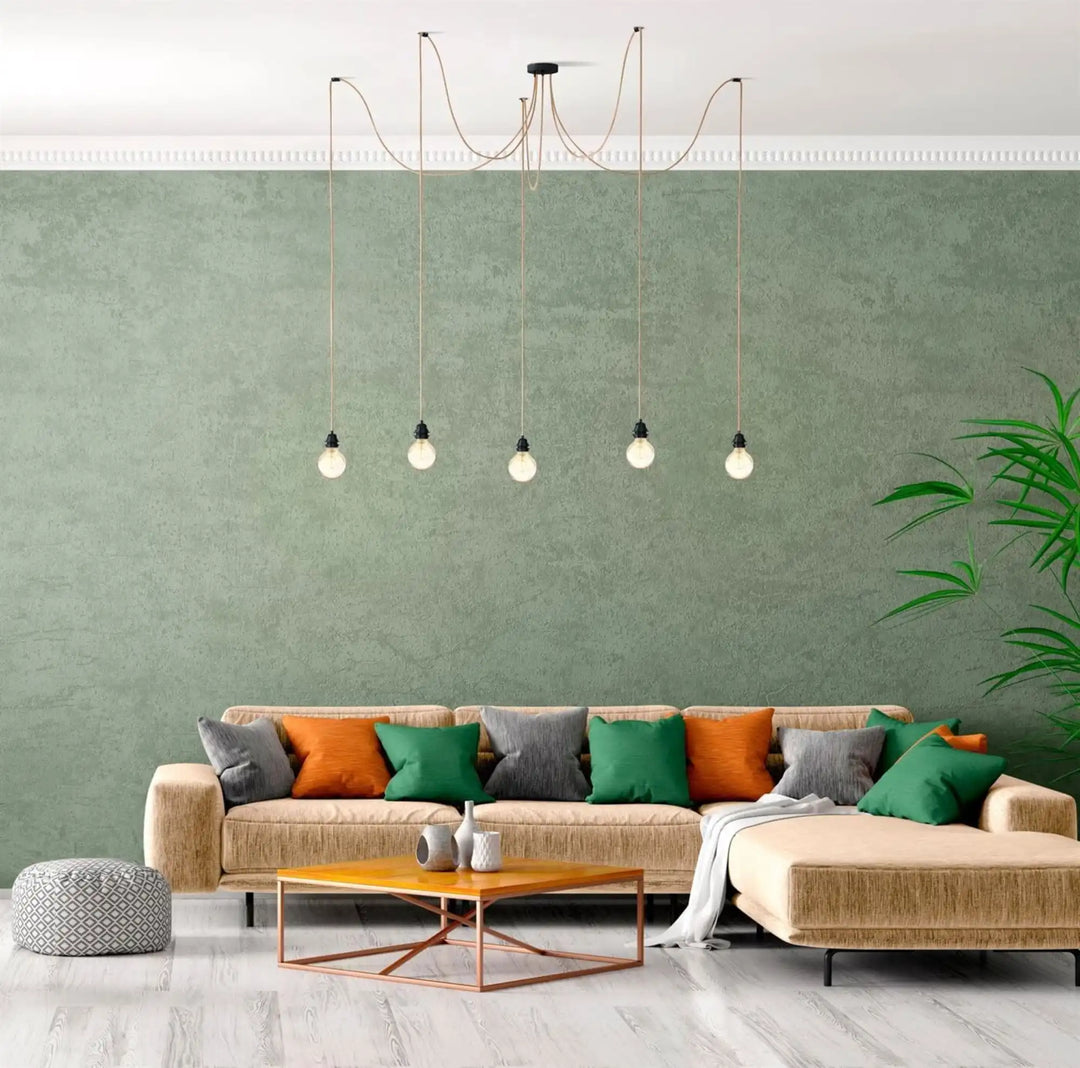 Sospensione luminosa Hang 5 in lino