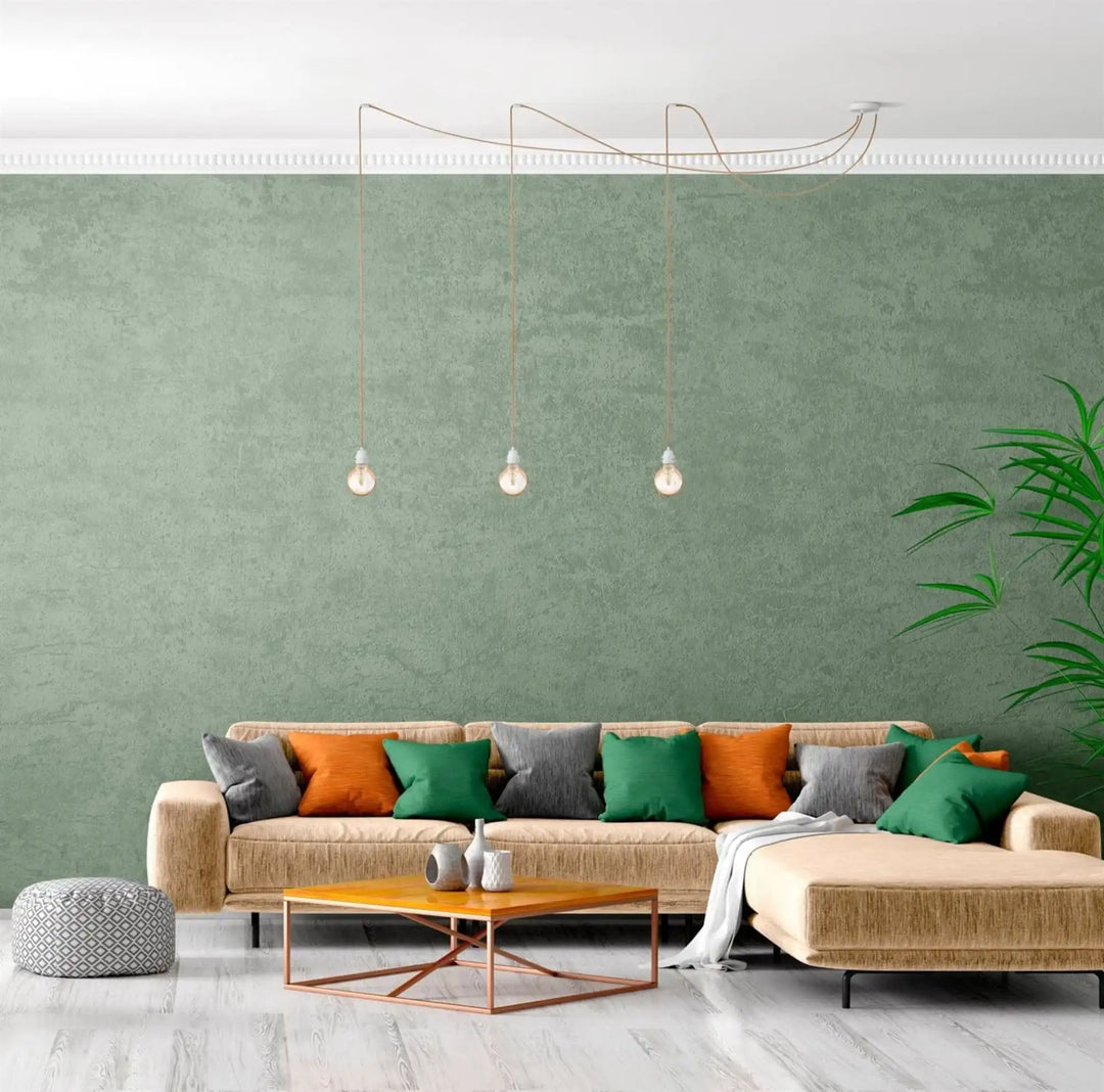 Sospensione luminosa Hang-3 in lino