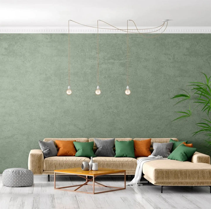 Sospensione luminosa Hang 3 in materiale naturale intrecciato