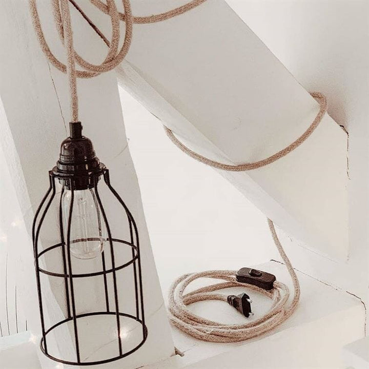 Suspension luminaire en corde naturelle Bala Nature Hoopzi