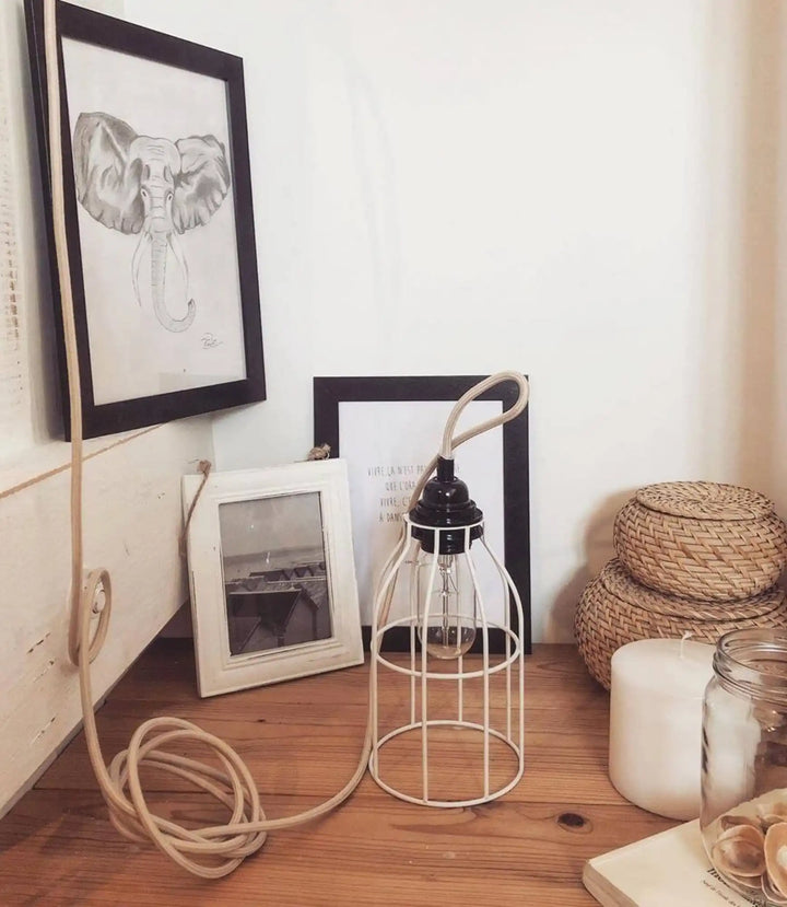 Câble luminaire Bala 4,5 m – Lampe baladeuse design en lin tissé