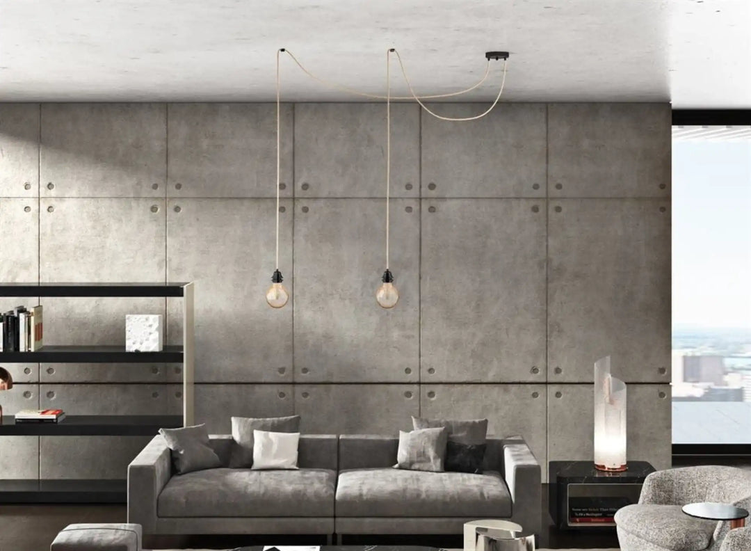 Sospensione per Illuminazione Hang 2 in spago grezzo