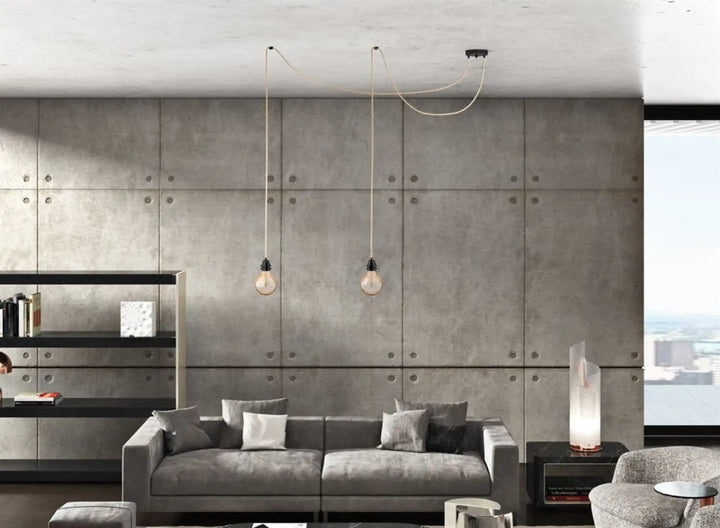 Sospensione per Illuminazione Hang 2 in spago grezzo