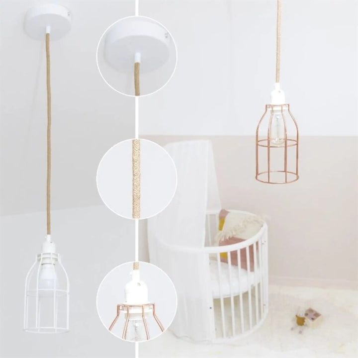 Sospensione per Illuminazione Hang 1 in spago grezzo