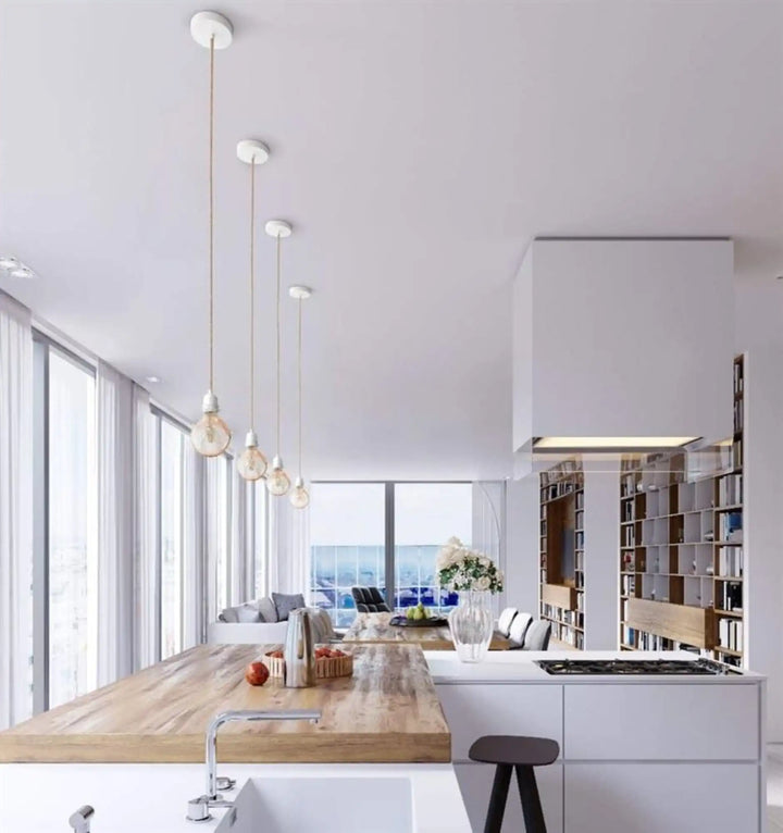 Sospensione per Illuminazione Hang 1 in spago grezzo