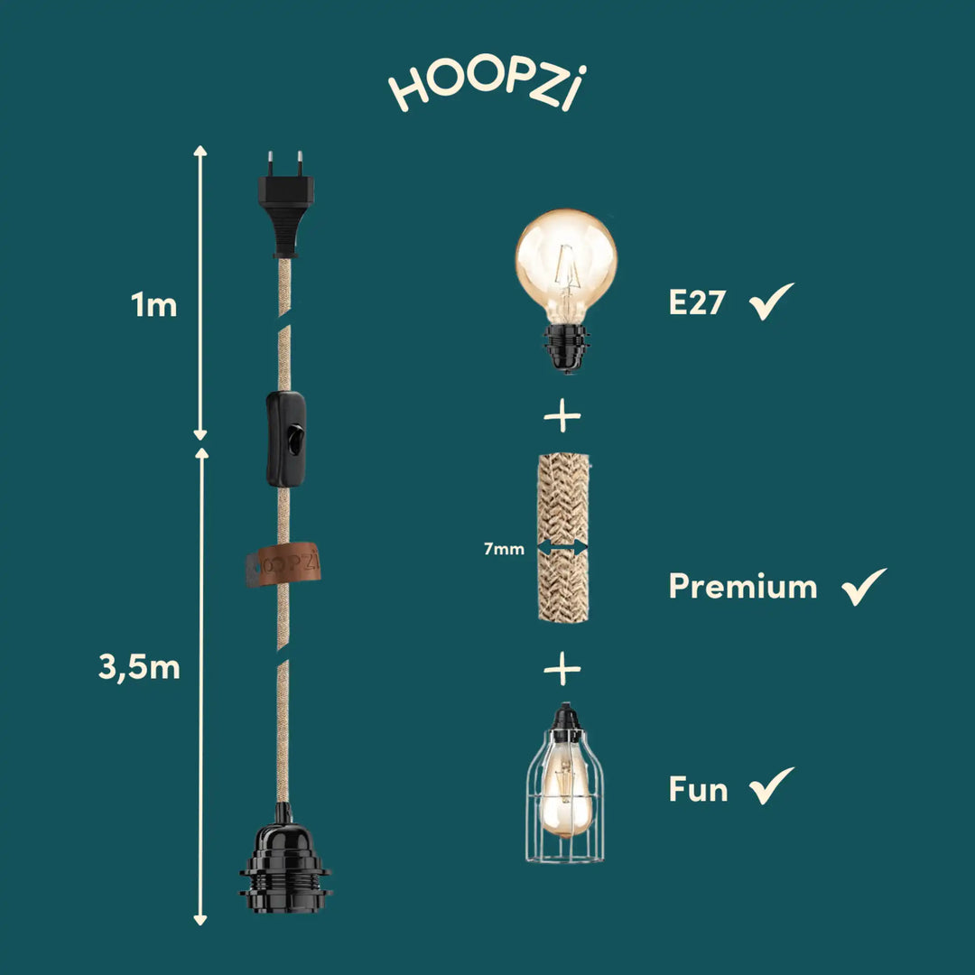 Bala Walking Lamp in raw twine