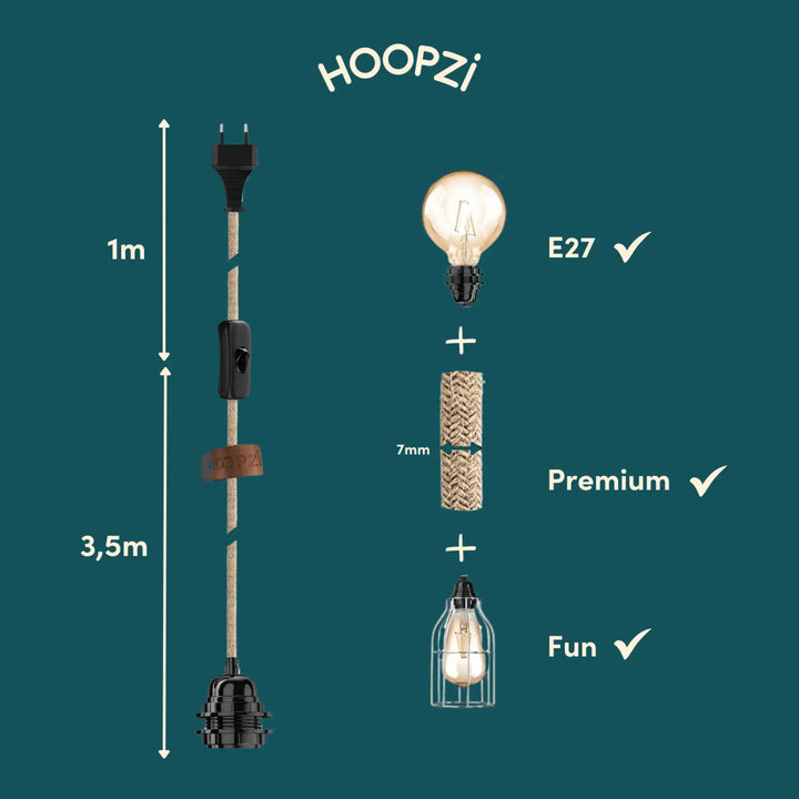 Bala Walking Lamp in raw twine