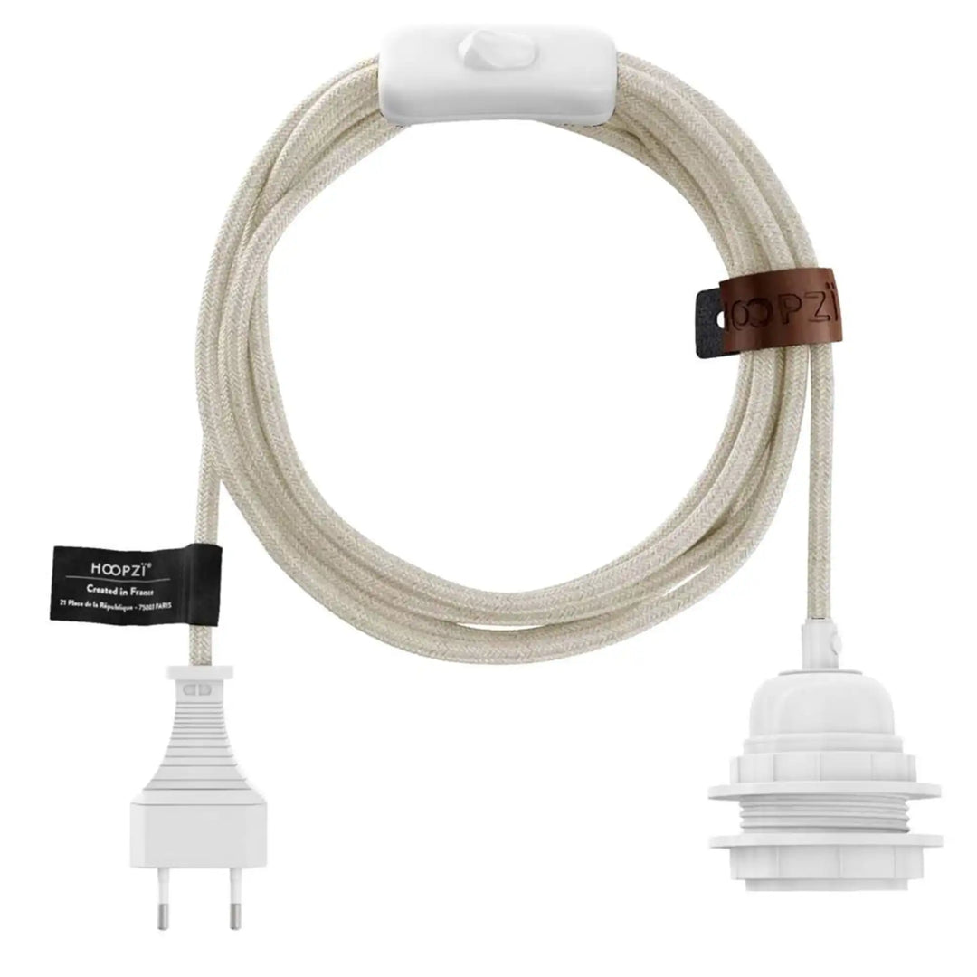 Câble luminaire Bala 4,5 m – Lampe baladeuse design en lin tissé
