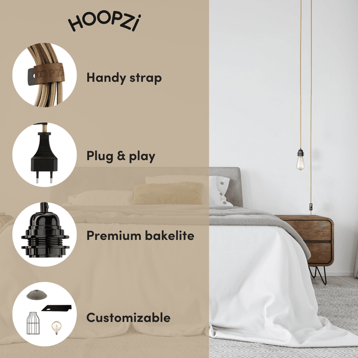 Suspension design et pratique en lin naturel pour intérieur moderne