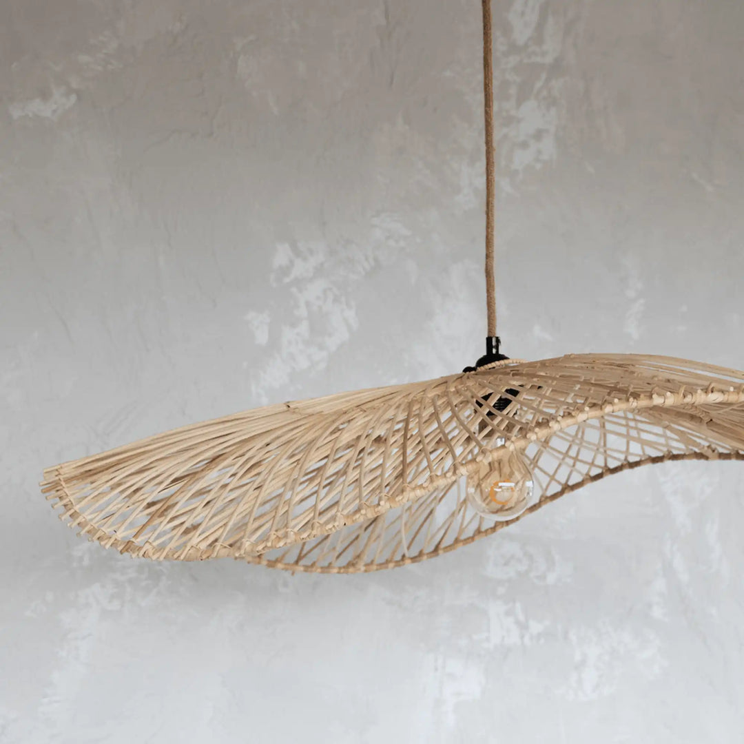 Abat-jour en rotin BALI Chapeau – Style bohème chic