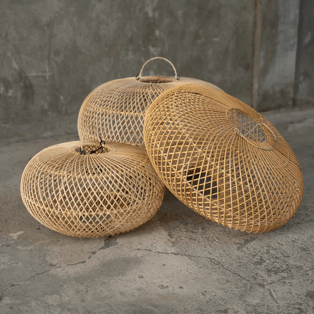 Abat-jour en rotin Bali Wholly – Suspension bohème chic artisanale