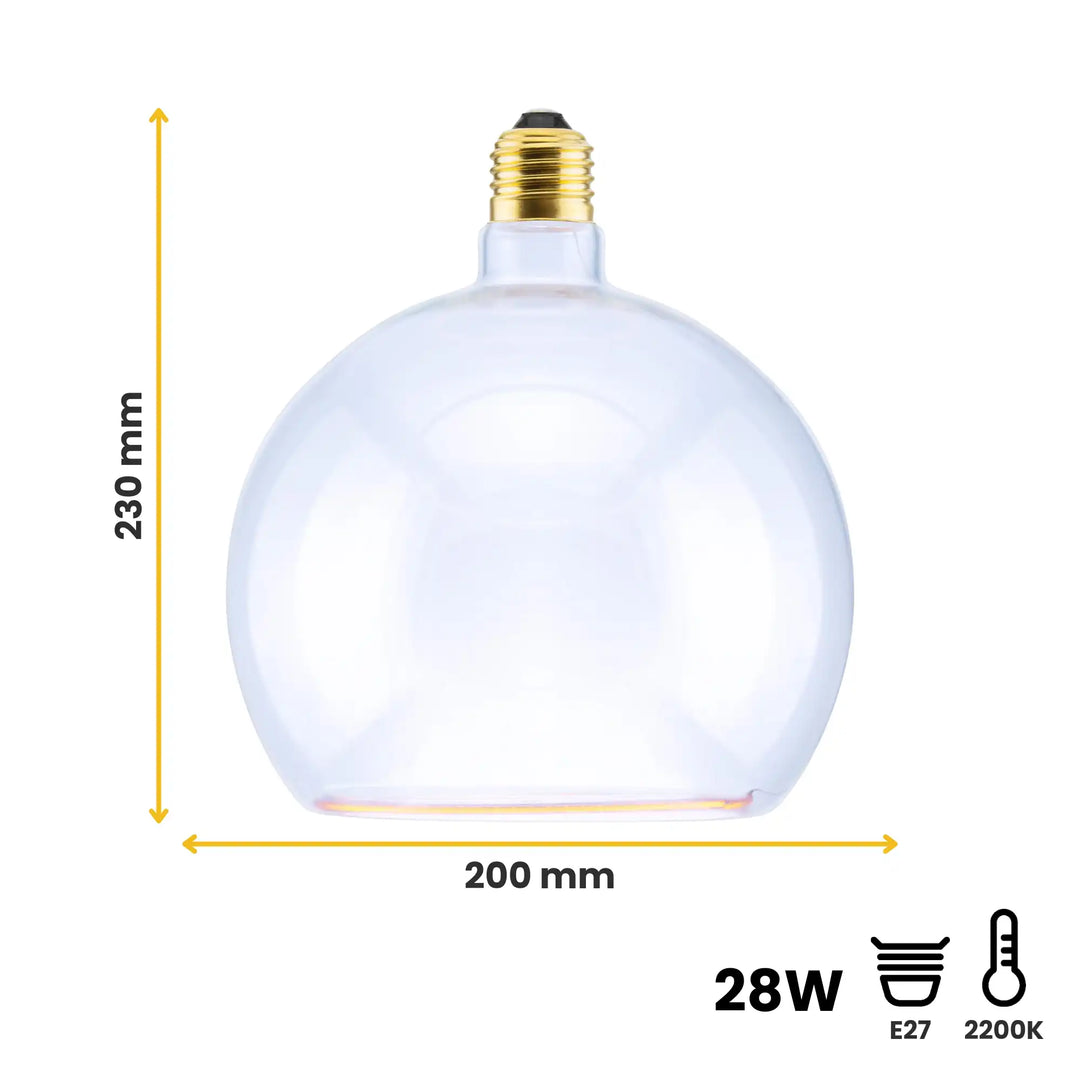Dimensions ampoule LED Floating Globe, clair, diamètre 200
