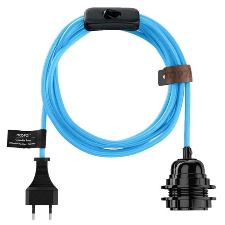 Câble luminaire coloré BALA 4,5 m – Lampe baladeuse design en tissu tissé