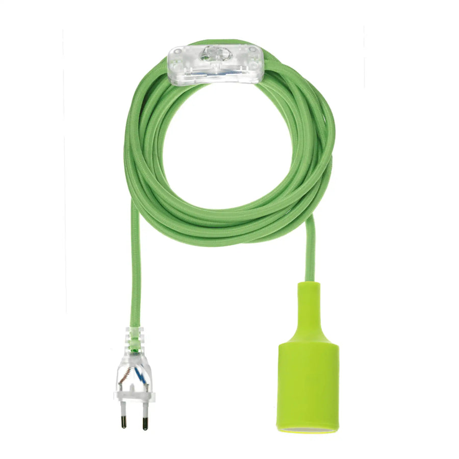 Lampe baladeuse, câble luminaire vert fluo, prise et douille E27 BALA de HOOPZI