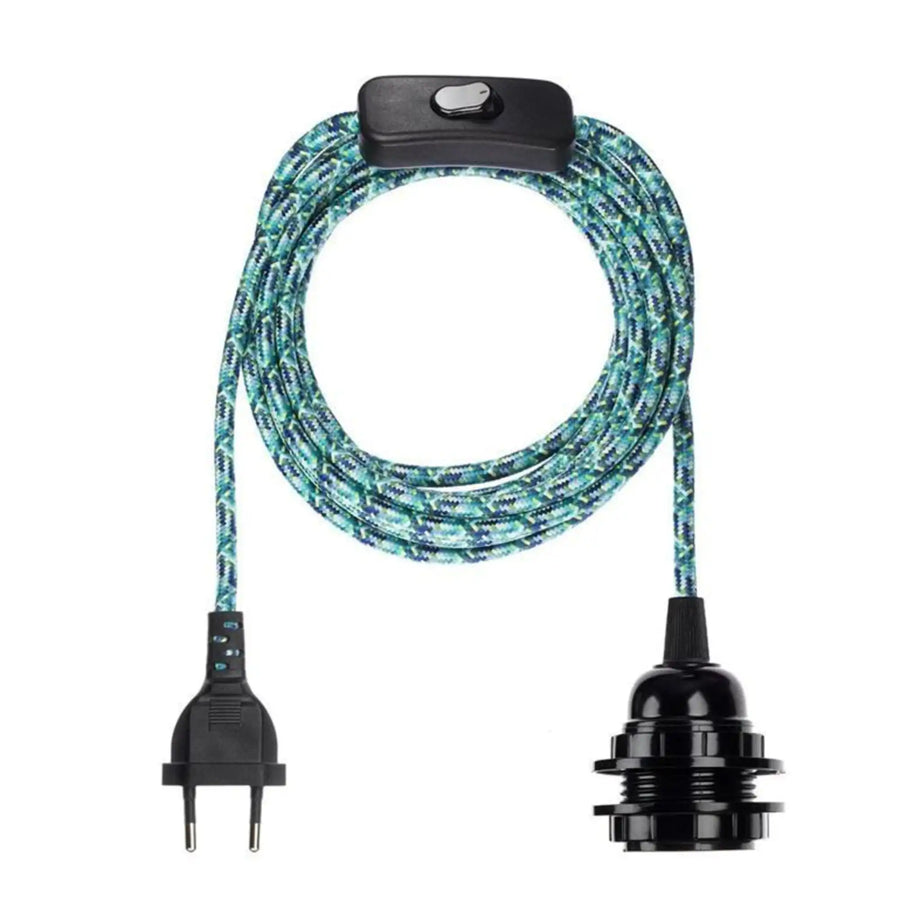 Lampe baladeuse, câble luminaire tissé avec prise sans travaux