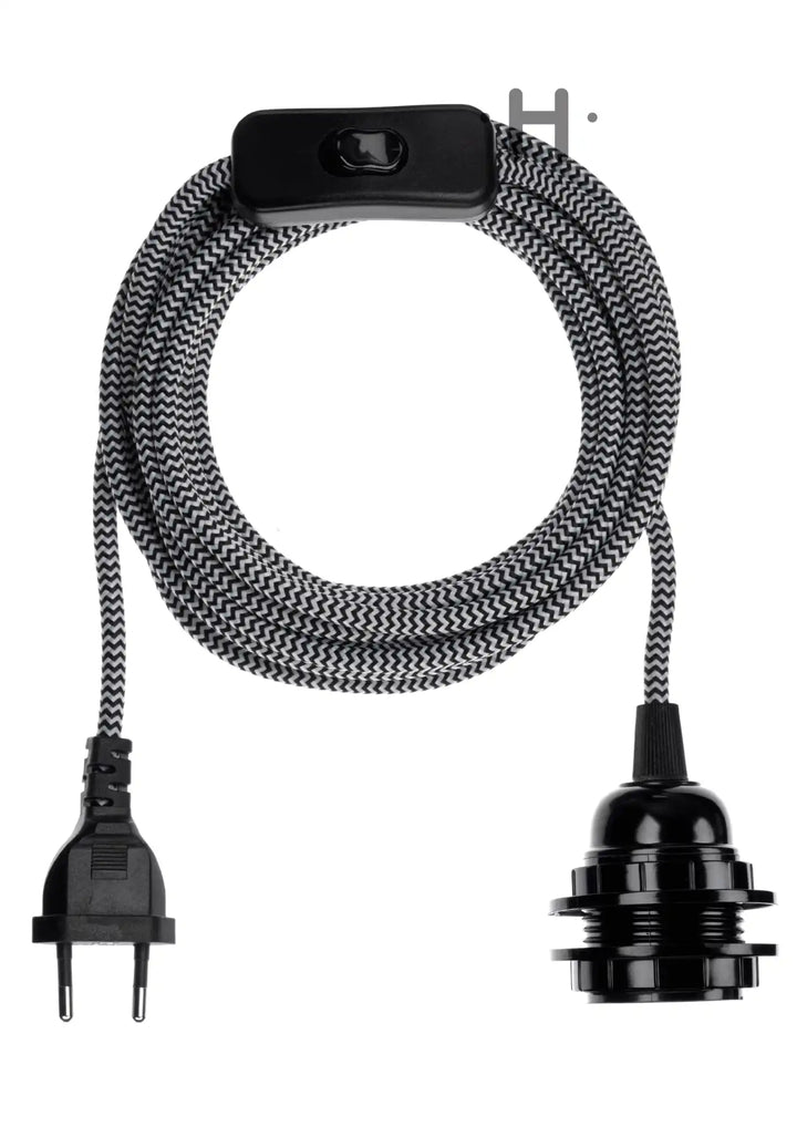 Exclusivité Internet BALA avec motifs - Fil Electrique Tissu - Luminaire 4,5m