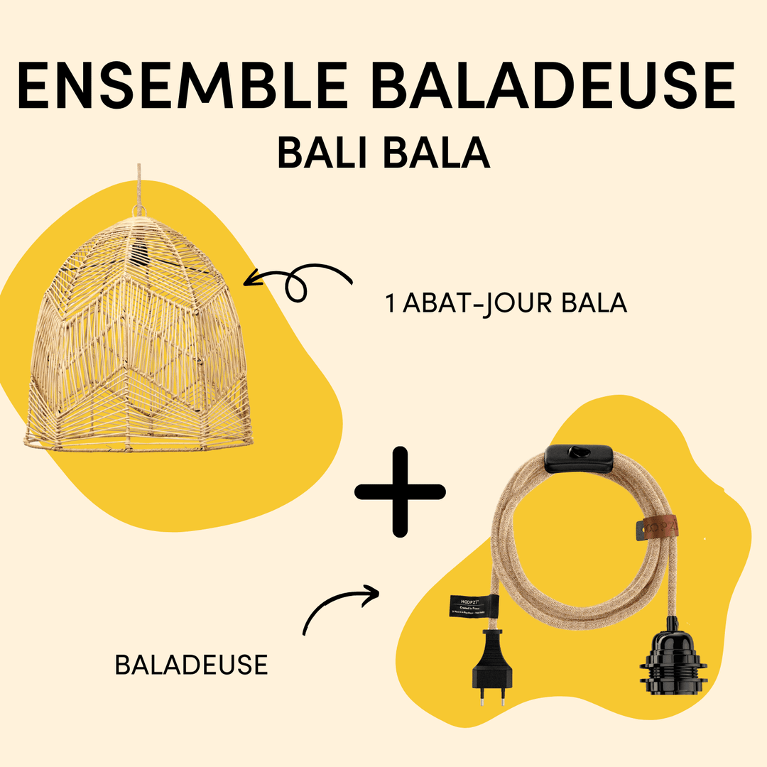 Ensemble luminaire Bali Bala Abat-jour Hoopzi Baladeuse 