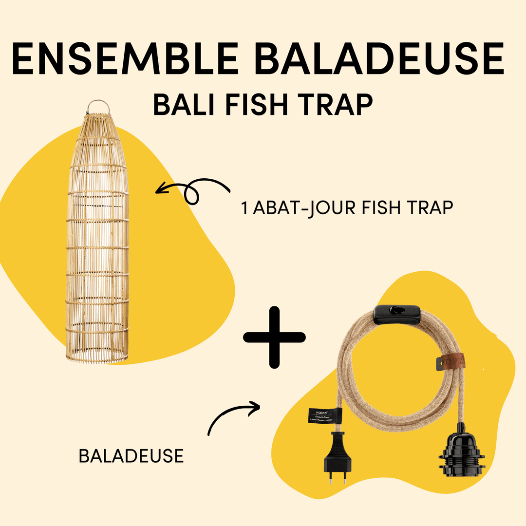 Ensemble luminaire Bali Fish Trap Abat-jour Hoopzi Baladeuse 